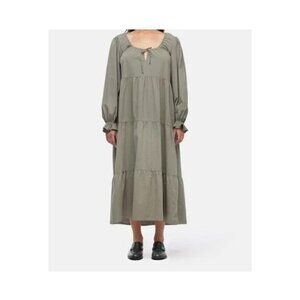 Lacausa Tate Dress Eucalyptus XS Long Sleeve Tiered Midi Dress